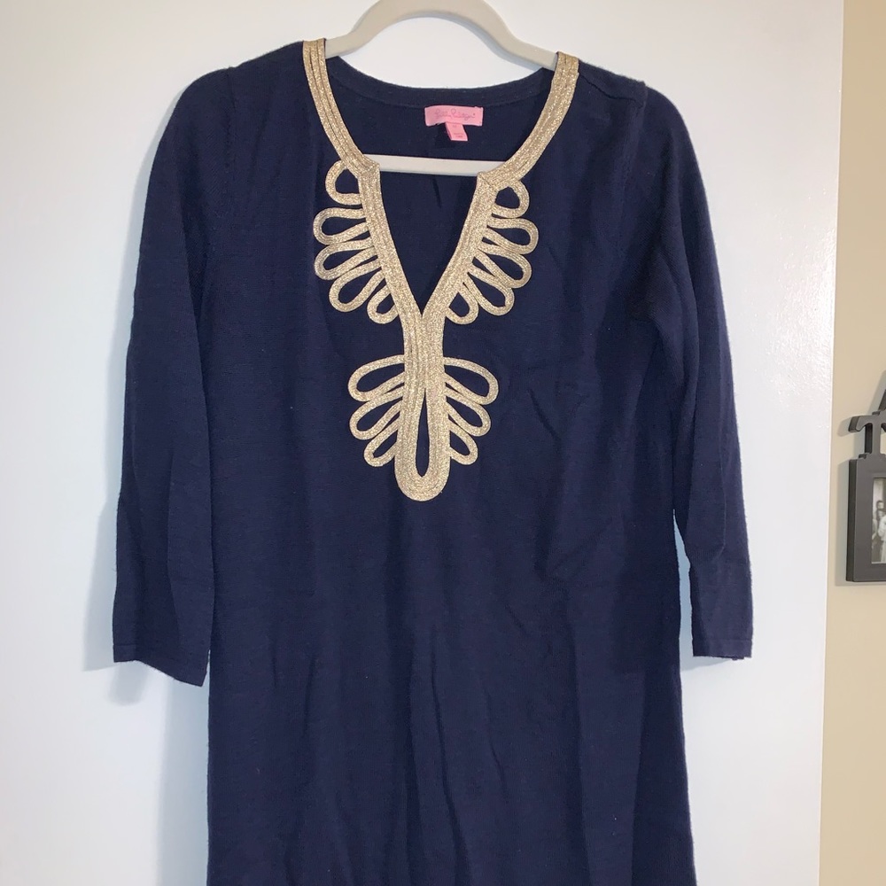 Navy Blue Lilly Pulitzer 3/4 Sleeve dress